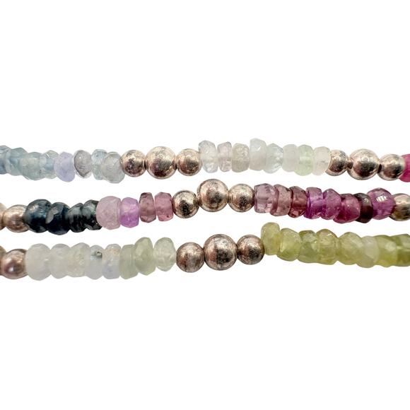 Multicolor Sapphire Necklace in Rainbow Ombré & Silver - Picture 5 of 7